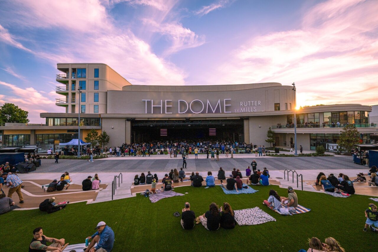 The Dome by Rutter Mills in Virginia Beach at sunset